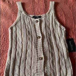 Sweet Rain Crochet Button Down Tank Top Size Large